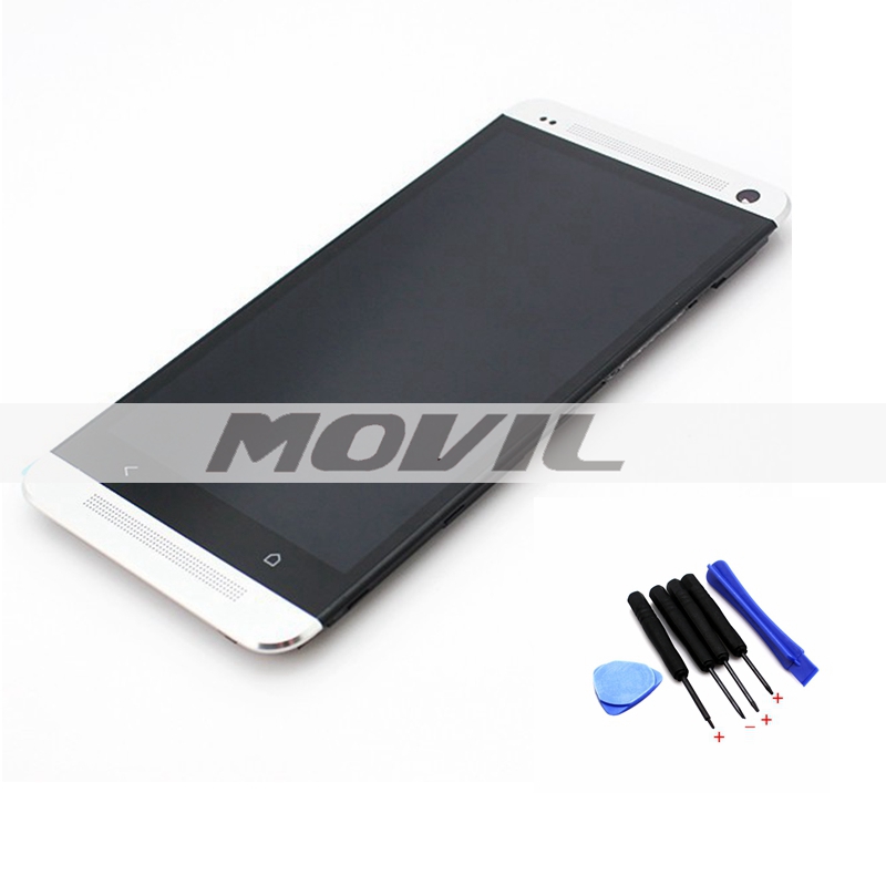 Original lcd for HTC one M7 lcd display and touch screen digitizer with frame